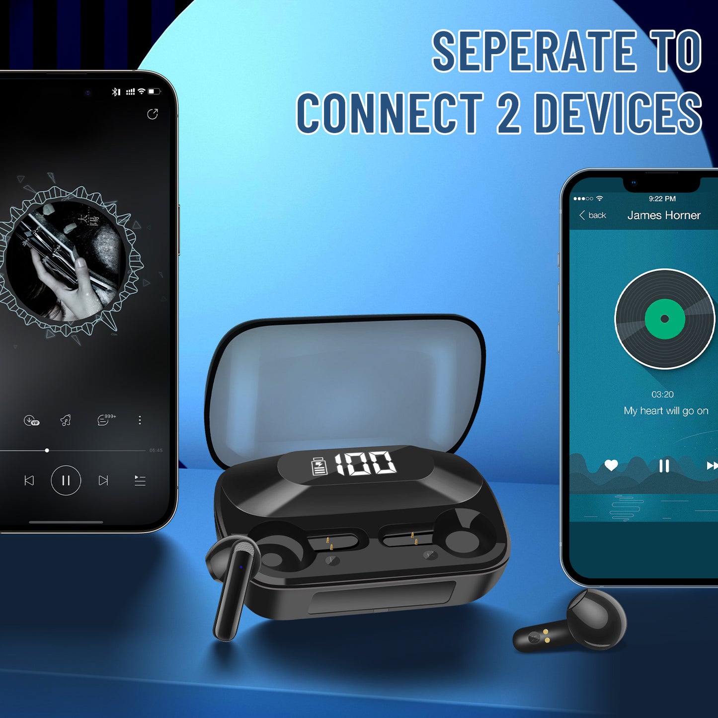Auriculares TWS AKZ-S18 con Power Bank