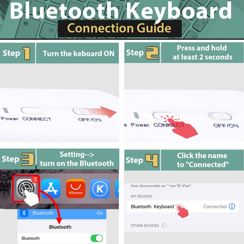 Mini Teclado Bluetooth para Tablet y Móvil