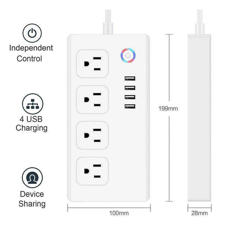 Regleta Inteligente WiFi con 4 USB