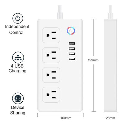 Regleta Inteligente WiFi con 4 USB