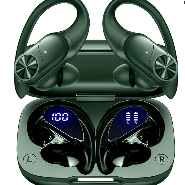 Auriculares deportivos color rosa con estuche