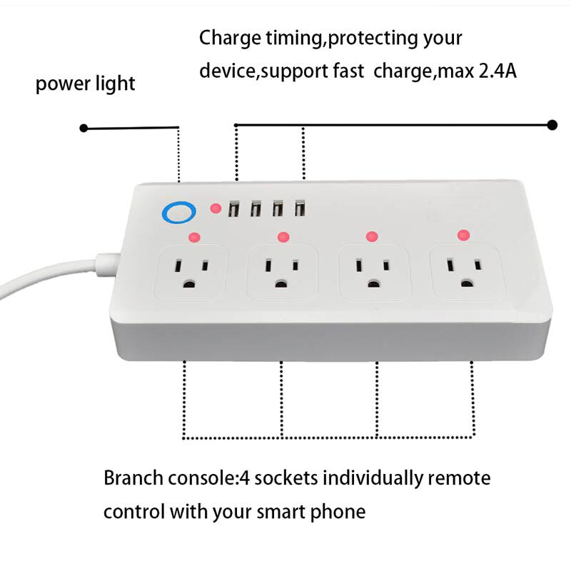 Regleta Inteligente WiFi con 4 USB